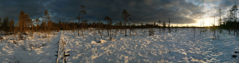 Západ nad NP Oulanka